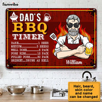 Personalized Dad BBQ Grill Metal Sign 24532 thumb 1