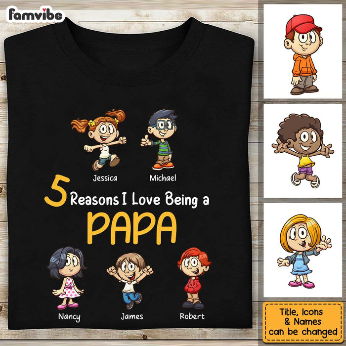 Personalized Gift For Grandpa Reasons I Love Being Papa Shirt - Hoodie - Sweatshirt 24556 1