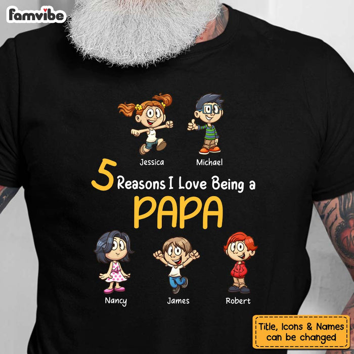 Personalized Gift For Grandpa Reasons I Love Being Papa Shirt - Hoodie - Sweatshirt 24556 1
