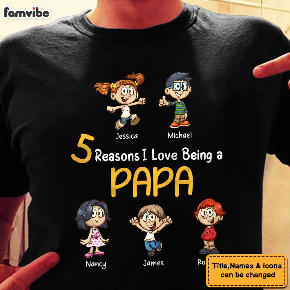 Personalized Gift For Grandpa Reasons I Love Being Papa Shirt Hoodie Sweatshirt 24556 Primary Mockup
