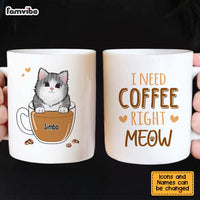Personalized Gift for Cat Mom I Need Coffee Right Meow Mug 24564 thumb 1