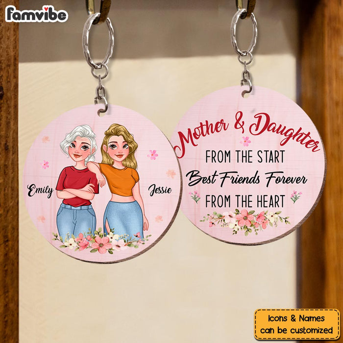 Personalized Mother And Daughter Friend Acrylic Keychain Wood Keychain 24574 1
