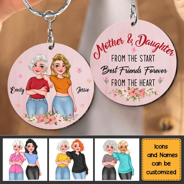 Personalized Mother And Daughter Friend Acrylic Keychain Wood Keychain 24574 1