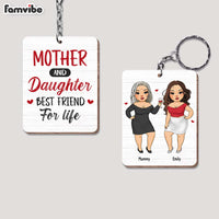 Personalized Mom And Daughter Friends For Life Wood Keychain 24578 thumb 1