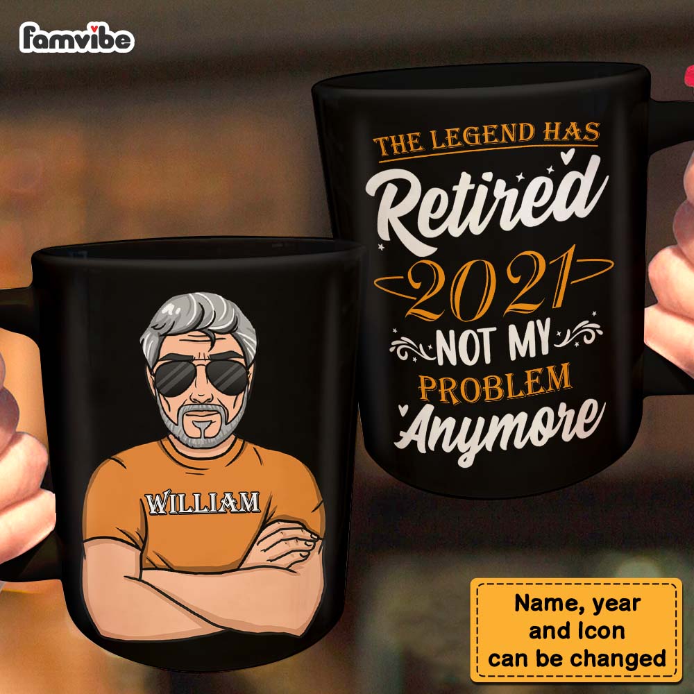 Personalized Gift For Grandpa The Legend Has Retired Mug 24597 Primary Mockup