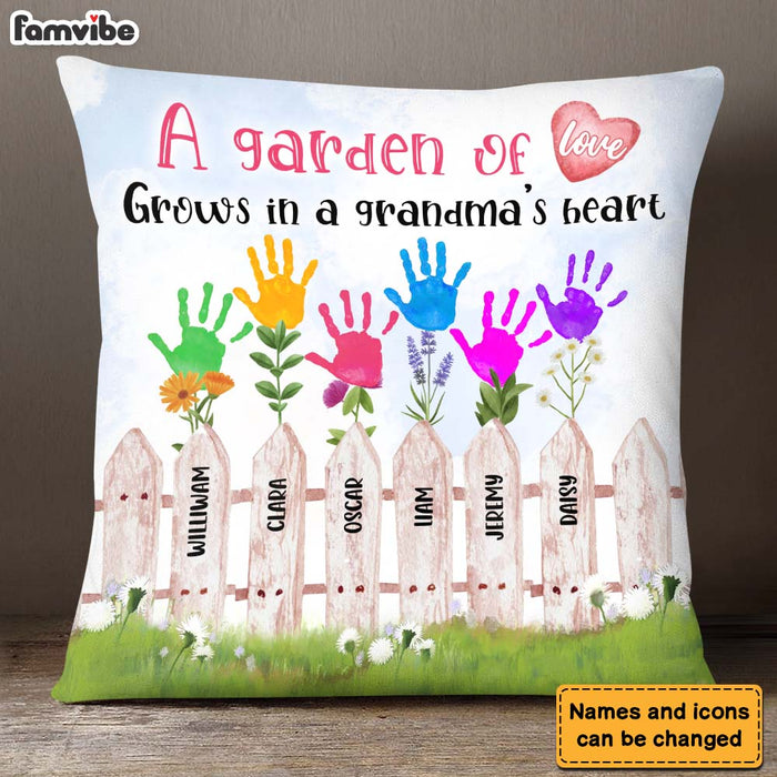 Personalized Gift Garden Of Love Grows In A Grandma's Heart Pillow 24614 1
