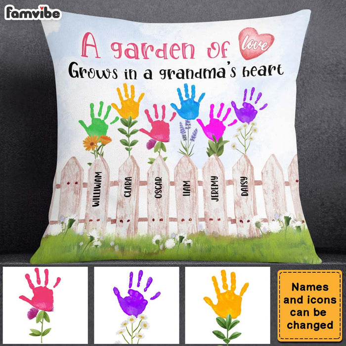 Personalized Gift Garden Of Love Grows In A Grandma's Heart Pillow 24614 1