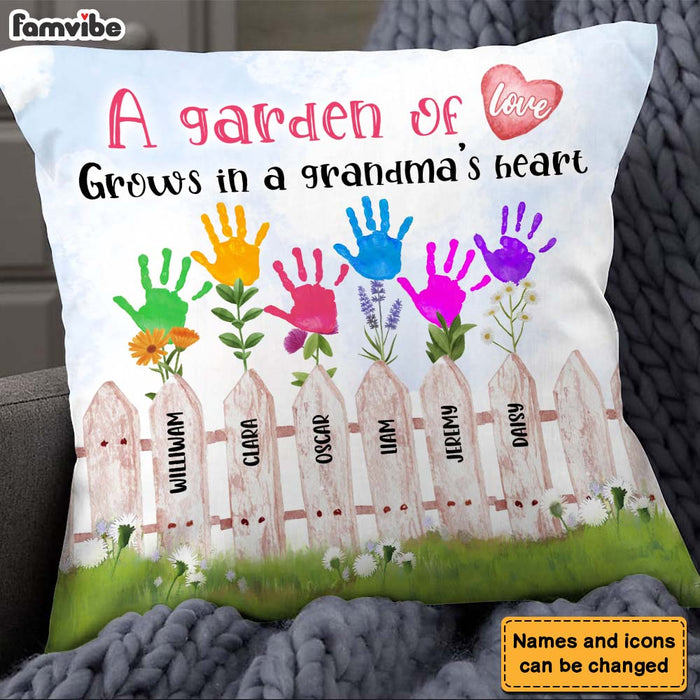 Personalized Gift Garden Of Love Grows In A Grandma's Heart Pillow 24614 1