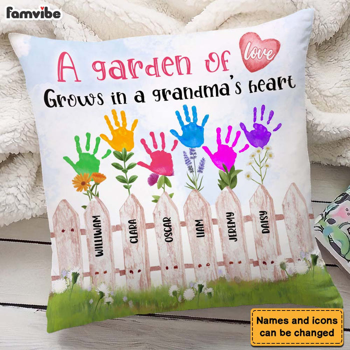 Personalized Gift Garden Of Love Grows In A Grandma's Heart Pillow 24614 1