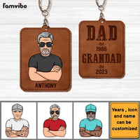 Personalized Gift For Grandpa Dad Est Grandad Est Wood Keychain 24617 thumb 1