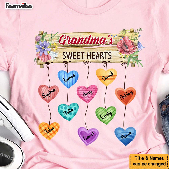 Personalized Gift Grandma's Heart Hanging Sign Shirt - Hoodie - Sweatshirt 24624 1