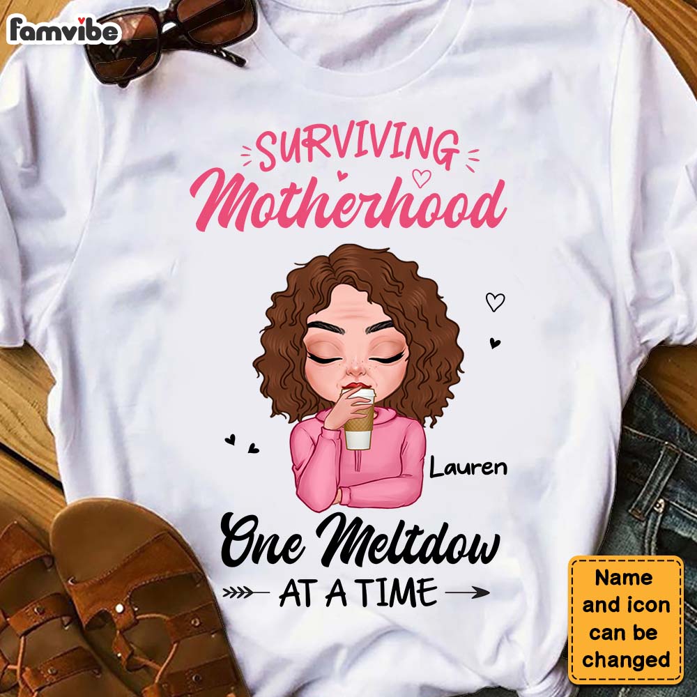 Personalized Surviving Motherhood Shirt Hoodie Sweatshirt 24625 Primary Mockup