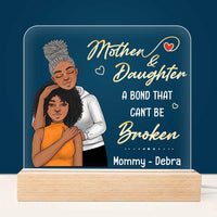 Personalized Mother & Daughter A Bond That Can't Be Broken Plaque LED Lamp Night Light 24648 thumb 1