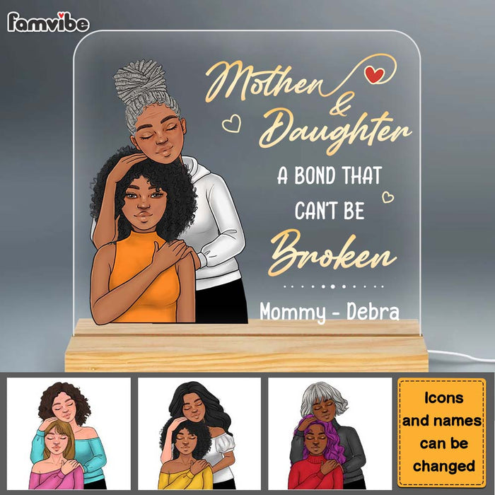 Personalized Mother & Daughter A Bond That Can't Be Broken Plaque LED Lamp Night Light 24648 1