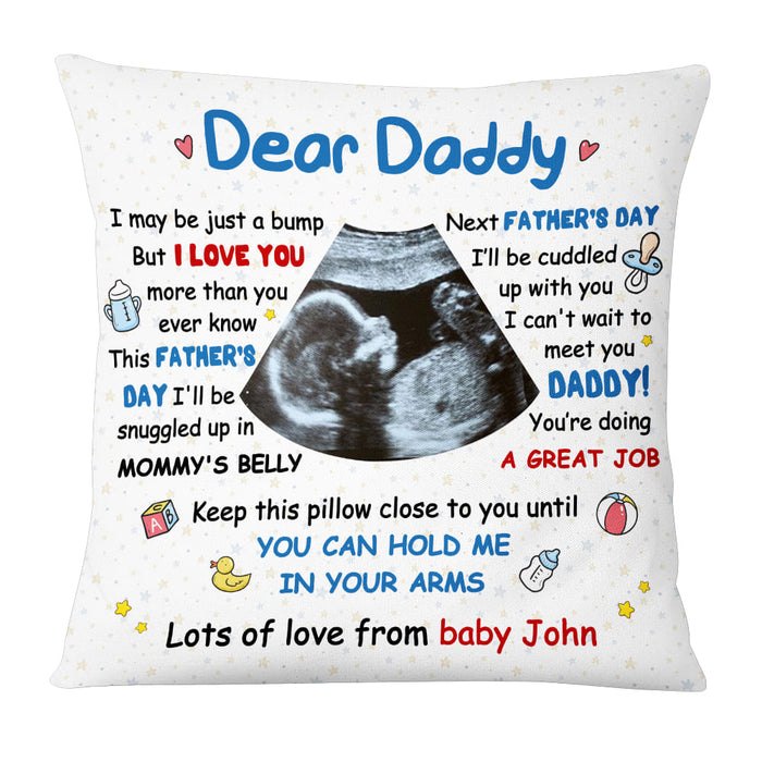 Personalized Gift For New Daddy I May Be Just A Bump Pillow 24653 1