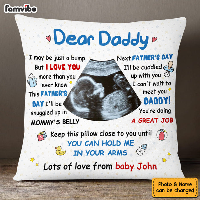 Personalized Gift For New Daddy I May Be Just A Bump Pillow 24653 1