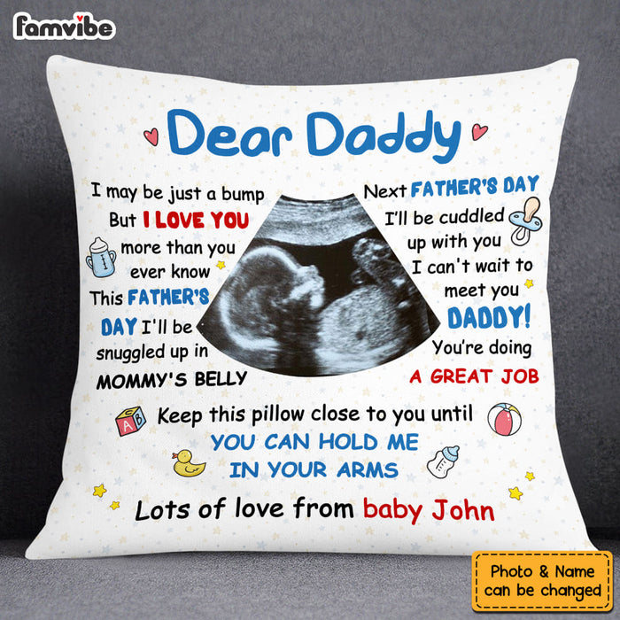 Personalized Gift For New Daddy I May Be Just A Bump Pillow 24653 1