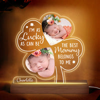 Personalized Mother's Day Gift For Baby For Mom I'm As Lucky As Can Be Plaque LED Lamp Night Light 24654 thumb 1