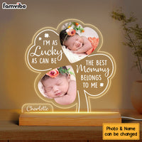 Personalized Mother's Day Gift For Baby For Mom I'm As Lucky As Can Be Plaque LED Lamp Night Light 24654 thumb 1