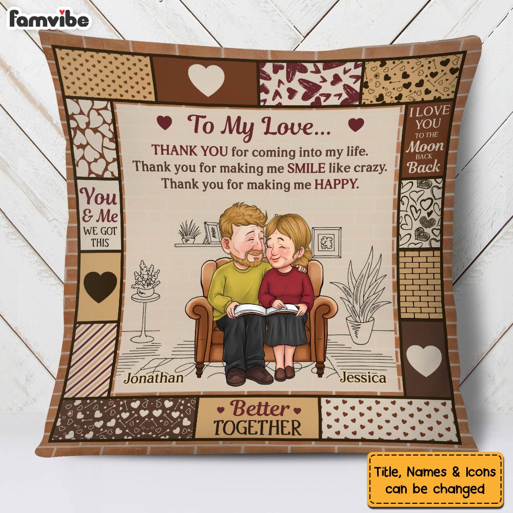 Personalized Gift For Couple Thank You Pillow 30611 Primary Mockup