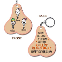 Personalized Happy Fathers Day Funny Wood Keychain 24657 thumb 1
