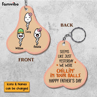 Personalized Happy Fathers Day Funny Wood Keychain 24657 thumb 1
