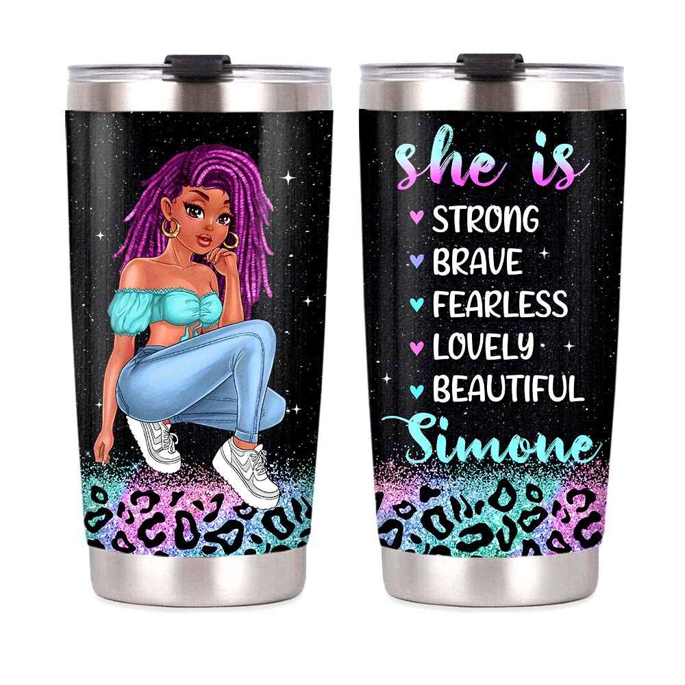 Personalized Gift For Woman She Is Strong Steel Tumbler 24658 Primary Mockup