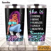 Personalized Gift For Woman She Is Strong Steel Tumbler 24658 thumb 1