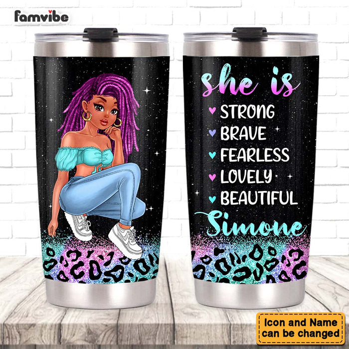 Personalized Gift For Woman She Is Strong Steel Tumbler 24658 1