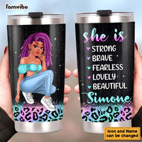 Personalized Gift For Woman She Is Strong Steel Tumbler 24658 thumb 1