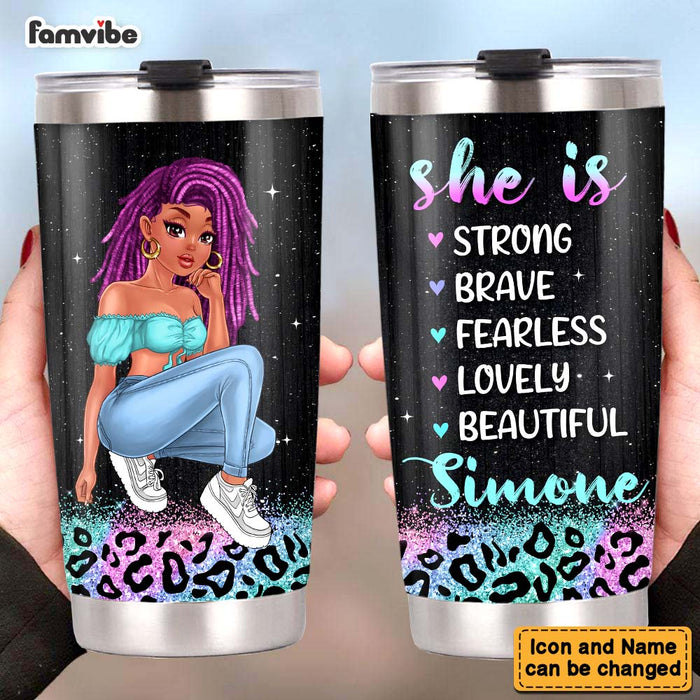 Personalized Gift For Woman She Is Strong Steel Tumbler 24658 1