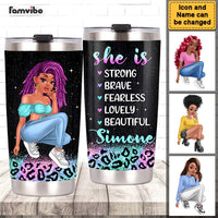Personalized Gift For Woman She Is Strong Steel Tumbler 24658 thumb 1
