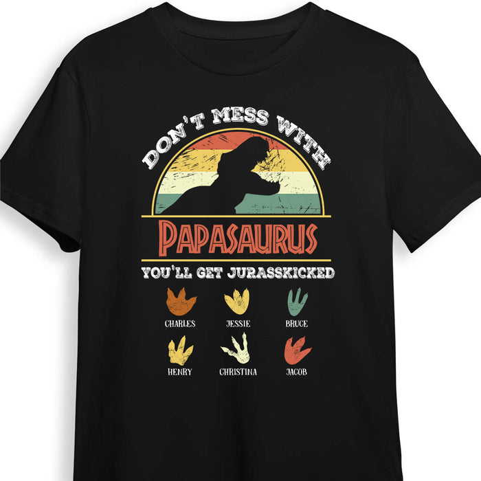 Personalized Gift For Grandpa Don't Mess With  Papasaurus Shirt - Hoodie - Sweatshirt 24674 1