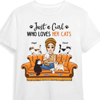Personalized Gift Just A Girl Who Loves Her Cats Shirt - Hoodie - Sweatshirt 24678 thumb 1