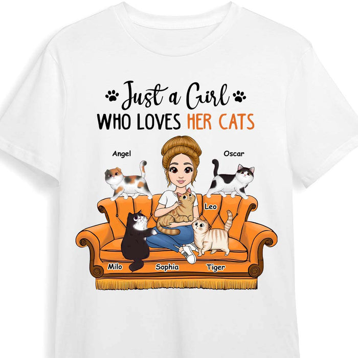 Personalized Gift Just A Girl Who Loves Her Cats Shirt - Hoodie - Sweatshirt 24678 1