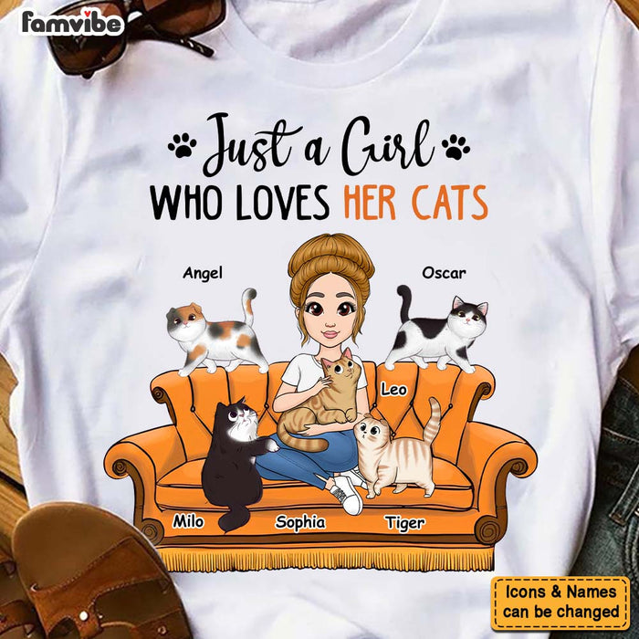 Personalized Gift Just A Girl Who Loves Her Cats Shirt - Hoodie - Sweatshirt 24678 1