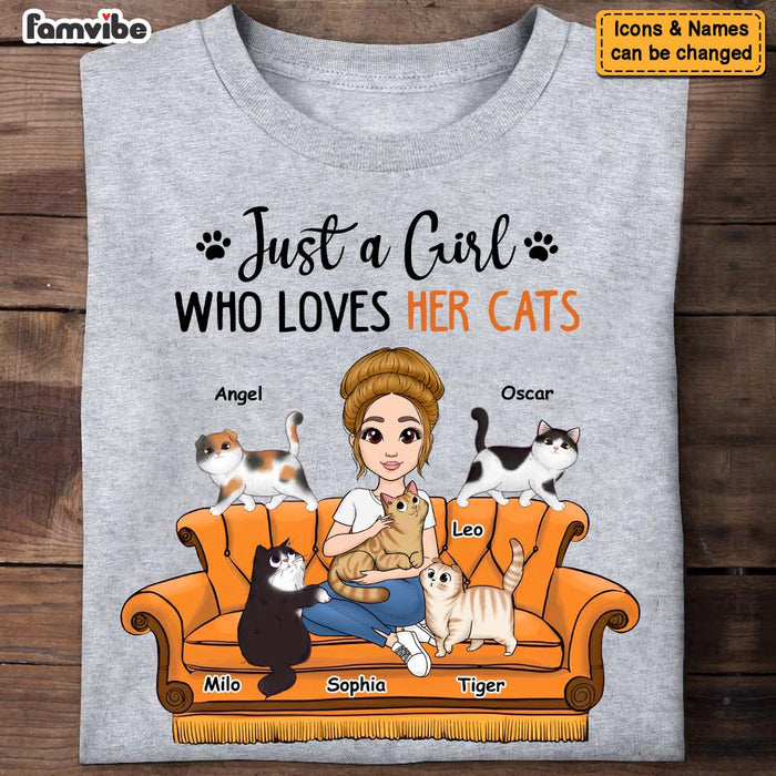 Personalized Gift Just A Girl Who Loves Her Cats Shirt - Hoodie - Sweatshirt 24678 1