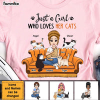 Personalized Gift Just A Girl Who Loves Her Cats Shirt - Hoodie - Sweatshirt 24678 thumb 1