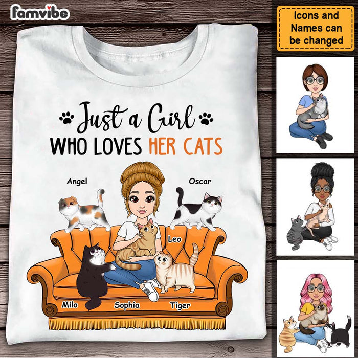 Personalized Gift Just A Girl Who Loves Her Cats Shirt - Hoodie - Sweatshirt 24678 1