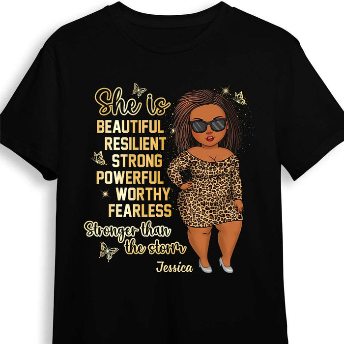 Personalized Gift For Woman She Is Stronger Than The Storm Shirt - Hoodie - Sweatshirt 24682 1