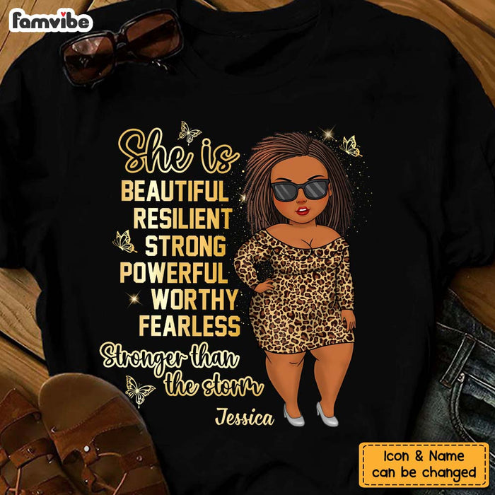 Personalized Gift For Woman She Is Stronger Than The Storm Shirt - Hoodie - Sweatshirt 24682 1