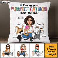 Personalized Purrfect Cat Mom Pillow 24688 thumb 1