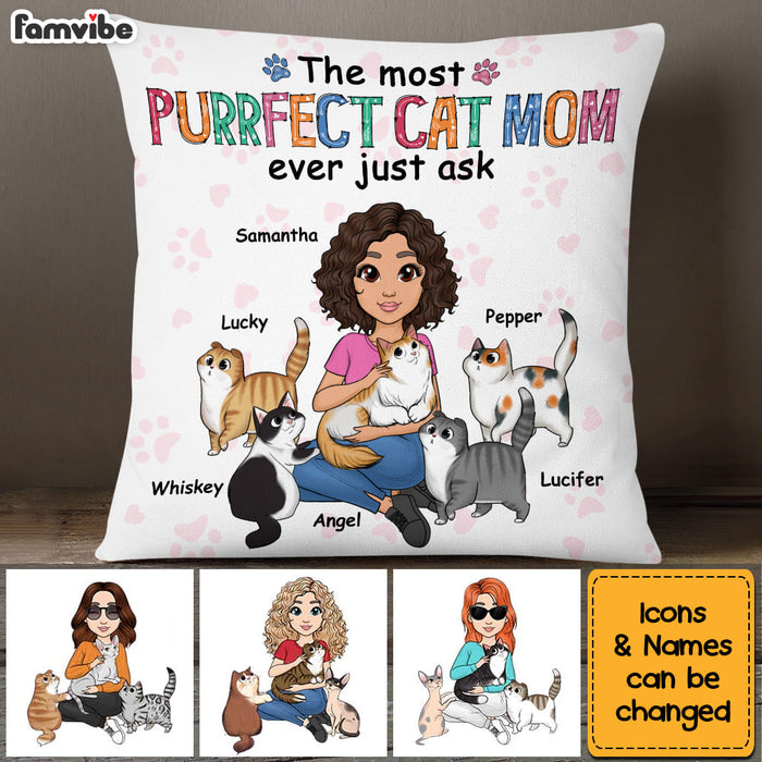 Personalized Purrfect Cat Mom Pillow 24688 1