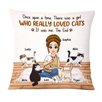 Personalized A Girl Who really Loved Cats Pillow 24689 thumb 1