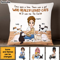 Personalized A Girl Who really Loved Cats Pillow 24689 thumb 1