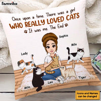 Personalized A Girl Who really Loved Cats Pillow 24689 thumb 1