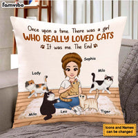 Personalized A Girl Who really Loved Cats Pillow 24689 thumb 1