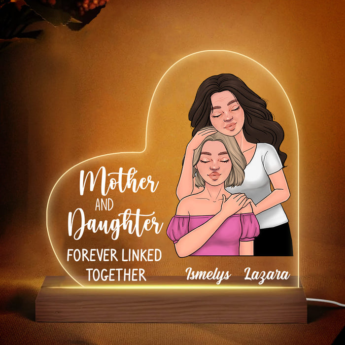 Personalized Mother And Daughter Forever Linked Together Plaque LED Lamp Night Light 24690 1