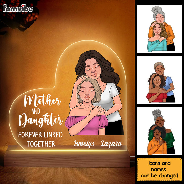 Personalized Mother And Daughter Forever Linked Together Plaque LED Lamp Night Light 24690 1