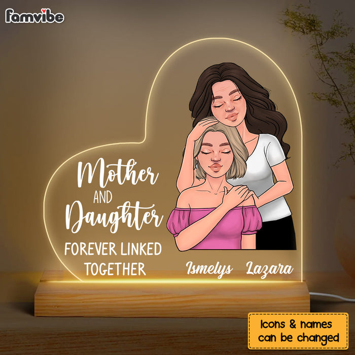 Personalized Mother And Daughter Forever Linked Together Plaque LED Lamp Night Light 24690 1